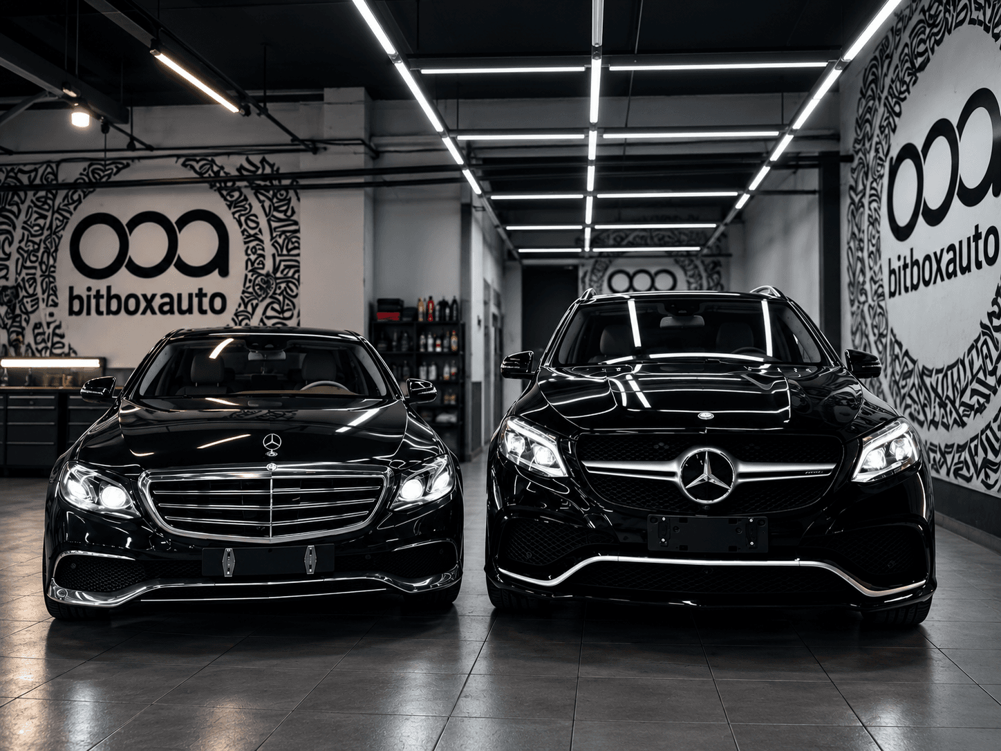 Чёрные Mercedes в студии BitBoxAuto